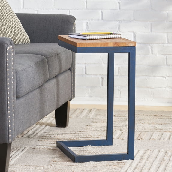 GDF Studio Ramona Rectangular Firwood C-Shaped Table, Antique, Medium