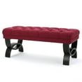 thumbnail image 1 of GDF Studio Reddington Fabric Ottoman Bench, Deep Red, 1 of 9