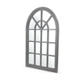 thumbnail image 1 of GDF Studio Remington Traditional Handmade Arched Windowpane Mirror, Gray Wash, 1 of 8