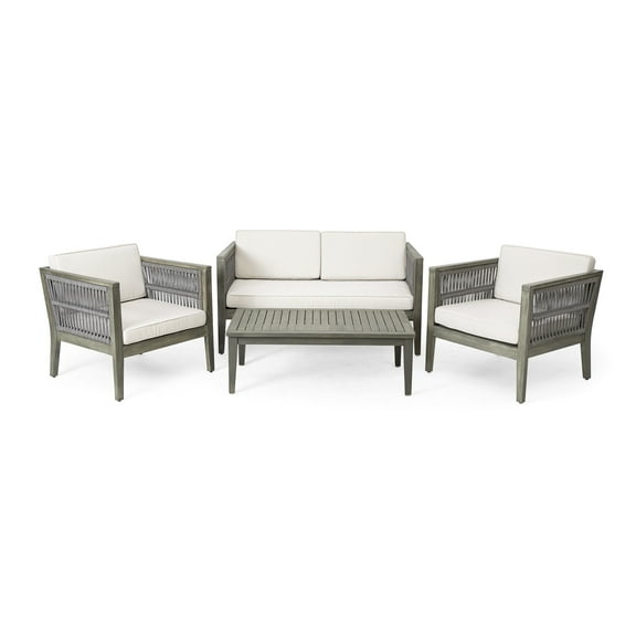 GDF Studio Rio Outdoor Acacia Wood Patio Set