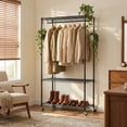 thumbnail image 1 of GDF Studio Rolling Clothes Rack with Shelves, Heavy Duty Garment Rack Organizer, Black, 1 of 6