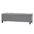thumbnail image 1 of GDF Studio Rupert Upholstered Storage Ottoman Bench, Gray Faux Leather and Dark Brown, 1 of 11