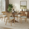 thumbnail image 1 of GDF Studio Rustic 5-Piece Dining Set with Expandable Table and Upholstered Chairs, Solid Wood Frame, Beige+Tan, 1 of 16