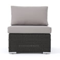 thumbnail image 1 of GDF Studio Sabrina Outdoor Grey Wicker Armless Sectional Sofa Seat, Set of 1, Silver, 1 of 8