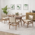 thumbnail image 1 of GDF Studio Sage Modern 5-Piece Dining Set, 59" Rectangle Table with Upholstered Chairs, Solid Wood Frame, Wheat+Walnut, 1 of 16