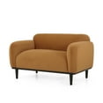 thumbnail image 1 of GDF Studio Sandee Contemporary Upholstered Loveseat, Turmeric Velvet and Matte Black, 1 of 8