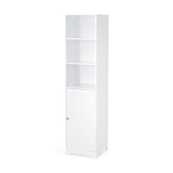 GDF Studio Schemkel Modern Free Standing Bathroom Storage Cabinet, Matte White