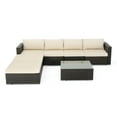 thumbnail image 1 of GDF Studio Seneca Outdoor 7 Piece Wicker Sectional Sofa, Multibrown, 1 of 8