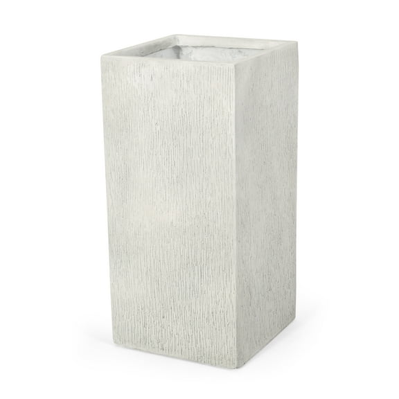 GDF Studio Severino Outdoor Cast Stone Planter, Antique White Large
