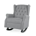 thumbnail image 1 of GDF Studio Sheila Contemporary Fabric Tufted Wingback Rocking Chair, Gray and Dark Brown, 1 of 9