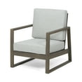 thumbnail image 1 of GDF Studio Silla Outdoor Acacia Wood Club Chair with Cushion, Gray and Light Gray, 1 of 7