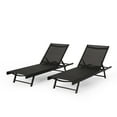 thumbnail image 1 of GDF Studio Simon Outdoor Aluminum and Mesh Armless Adjustable Chaise Lounge, Set of 2, Black and Dark Gray, 1 of 13