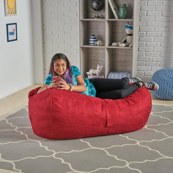GDF Studio Kingsport Modern Microfiber 4 Foot Bean Bag, Red