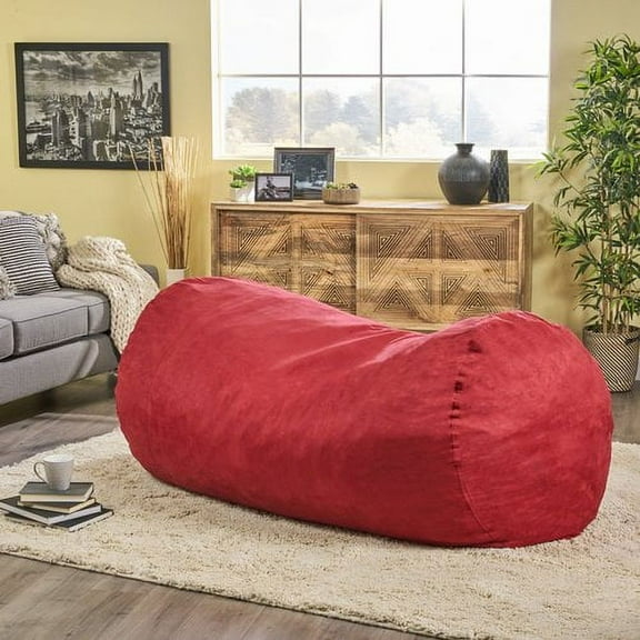 GDF Studio Stanfield Faux Suede 8 Foot Lounger Bean Bag