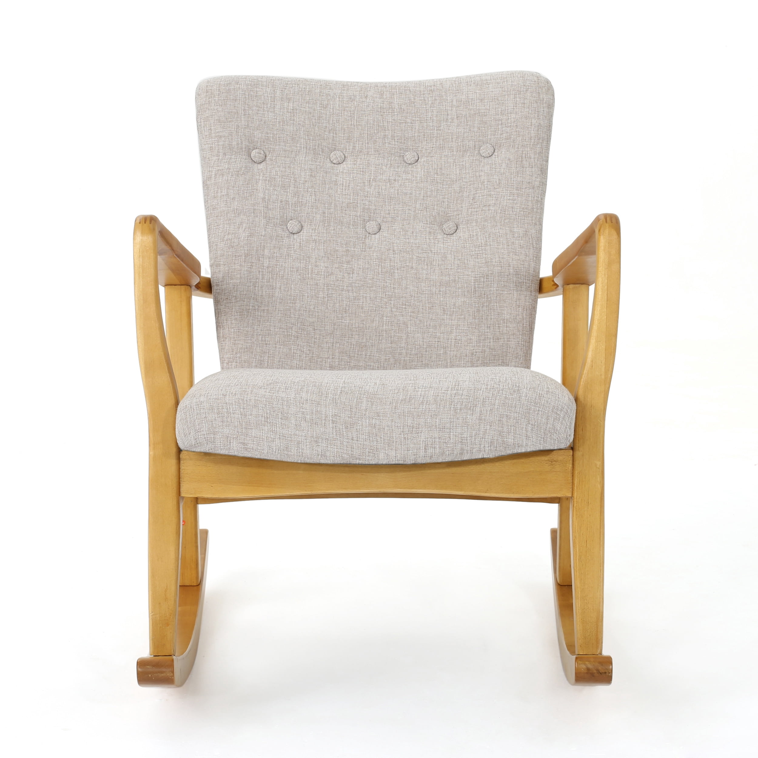 GDF Studio Suffolk Mid Century Modern Fabric Tufted Rocking Chair ...