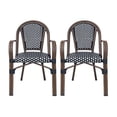 thumbnail image 1 of GDF Studio Symonds Outdoor French Bistro Chairs, Set of 2, Black, White, and Brown Wood, 1 of 7