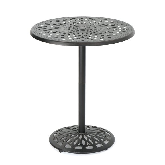 GDF Studio Tamsin Outdoor Cast Aluminum Bar Table, Shiny Copper