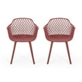 thumbnail image 1 of GDF Studio Tate Outdoor Modern Dining Chairs, Set of 2, Red, 1 of 11