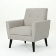 thumbnail image 1 of GDF Studio Teche Mid Century Modern Fabric Tufted Club Chair, Beige and Dark Brown, 1 of 9