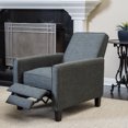 thumbnail image 1 of GDF Studio Theresa Fabric Upholstered Pushback Recliner, Gray and Matte Black, 1 of 5