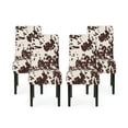 thumbnail image 1 of GDF Studio Thurber Contemporary Upholstered Dining Chairs, Set of 4, Brown Cow Velvet and Espresso, 1 of 8