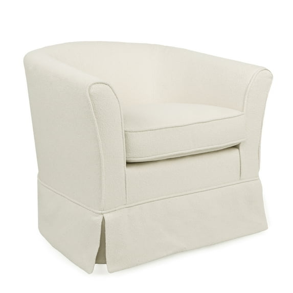 GDF Studio Tiffin Contemporary Upholstered Swivel Club Chair, Textured White