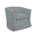 thumbnail image 1 of GDF Studio Tiffin Indoor Modern Swivel Club Chair, White/Black Houndstooth Print, 1 of 8