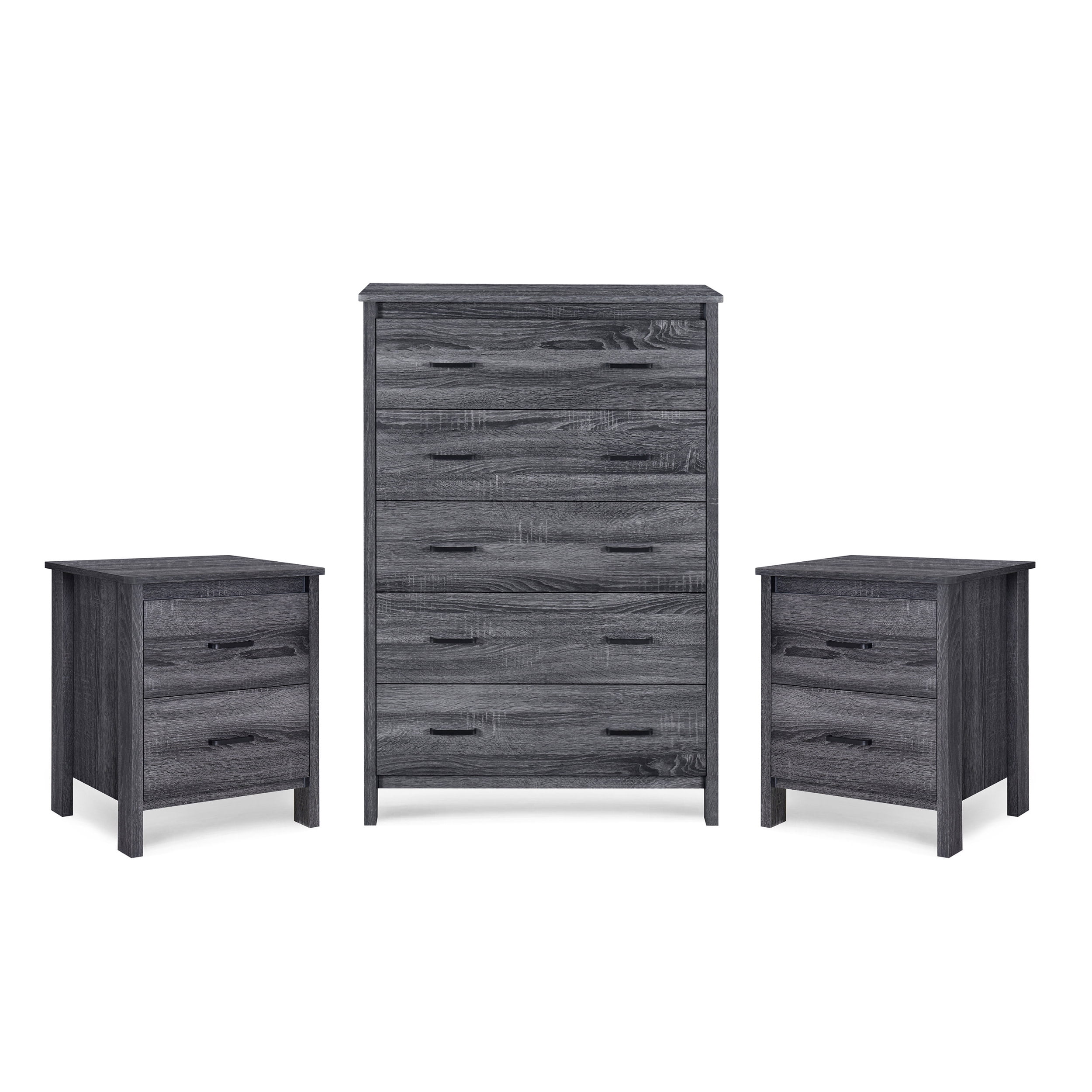 Sonoma Gray Oak Transitional Dresser and Nightstand Set