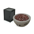 thumbnail image 1 of GDF Studio Toulouse Outdoor 40,000 BTU Lightweight Concrete Fire Pit Bowl, Light Gray and Black, 1 of 12