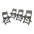 thumbnail image 1 of GDF Studio Truda Outdoor Acacia Wood Foldable Bistro Chairs with Wicker Seating (Set of 4), Dark Gray Finish and Brown Wicker, 1 of 7