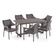 thumbnail image 1 of GDF Studio Tyson Outdoor Wicker 7 Piece Dining Set, Multibrown, 1 of 13