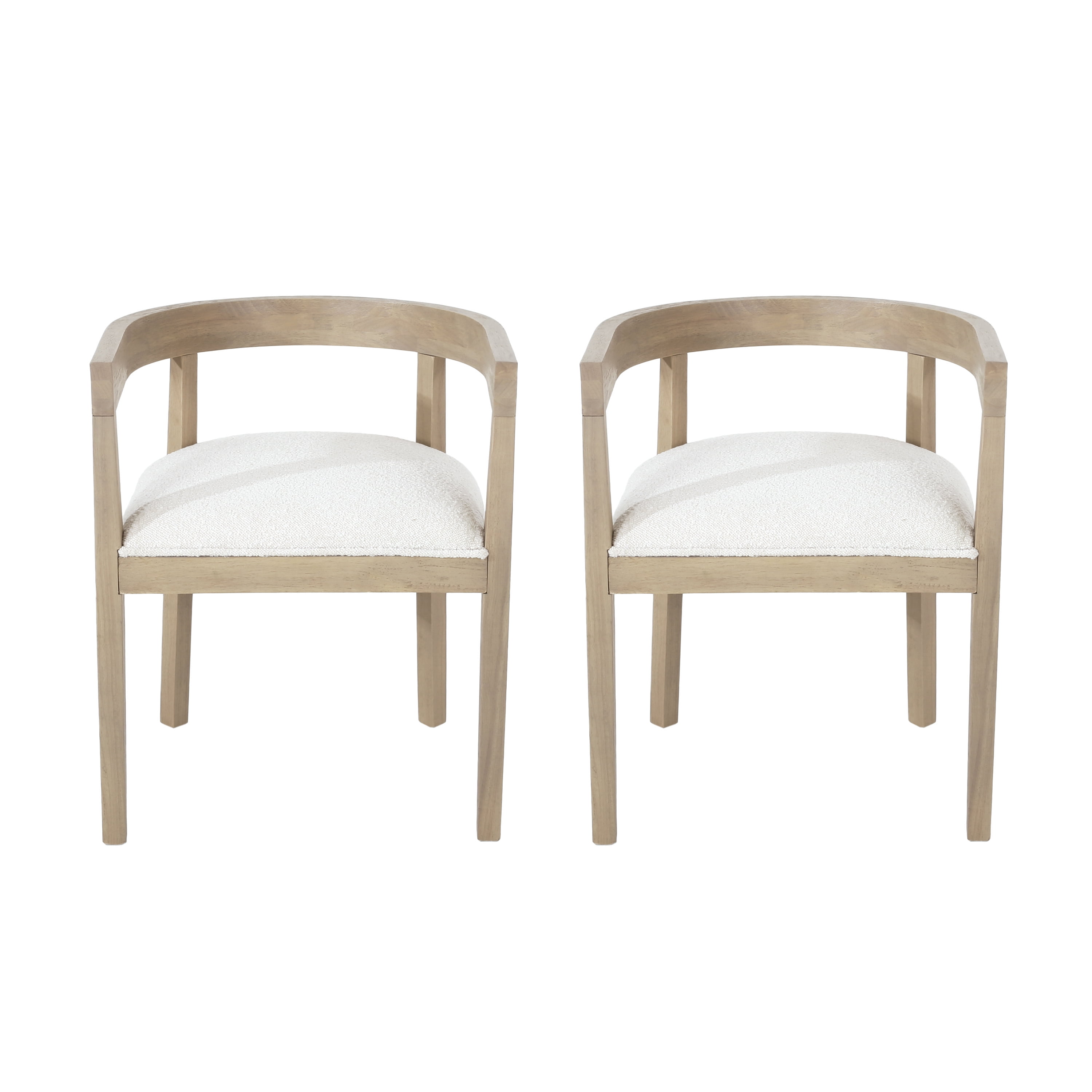 GDF Studio Vande Fabric Upholstered Wood Tub Dining Chairs, Set of 2