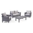 thumbnail image 1 of GDF Studio Velthur Outdoor 4 Seater Chat Set with Coffee Table, Dark Gray and Gray, 1 of 10