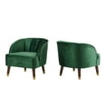 thumbnail image 1 of GDF Studio Velvet Emerald Modern Barrel Club Chair (2-pack), 1 of 8