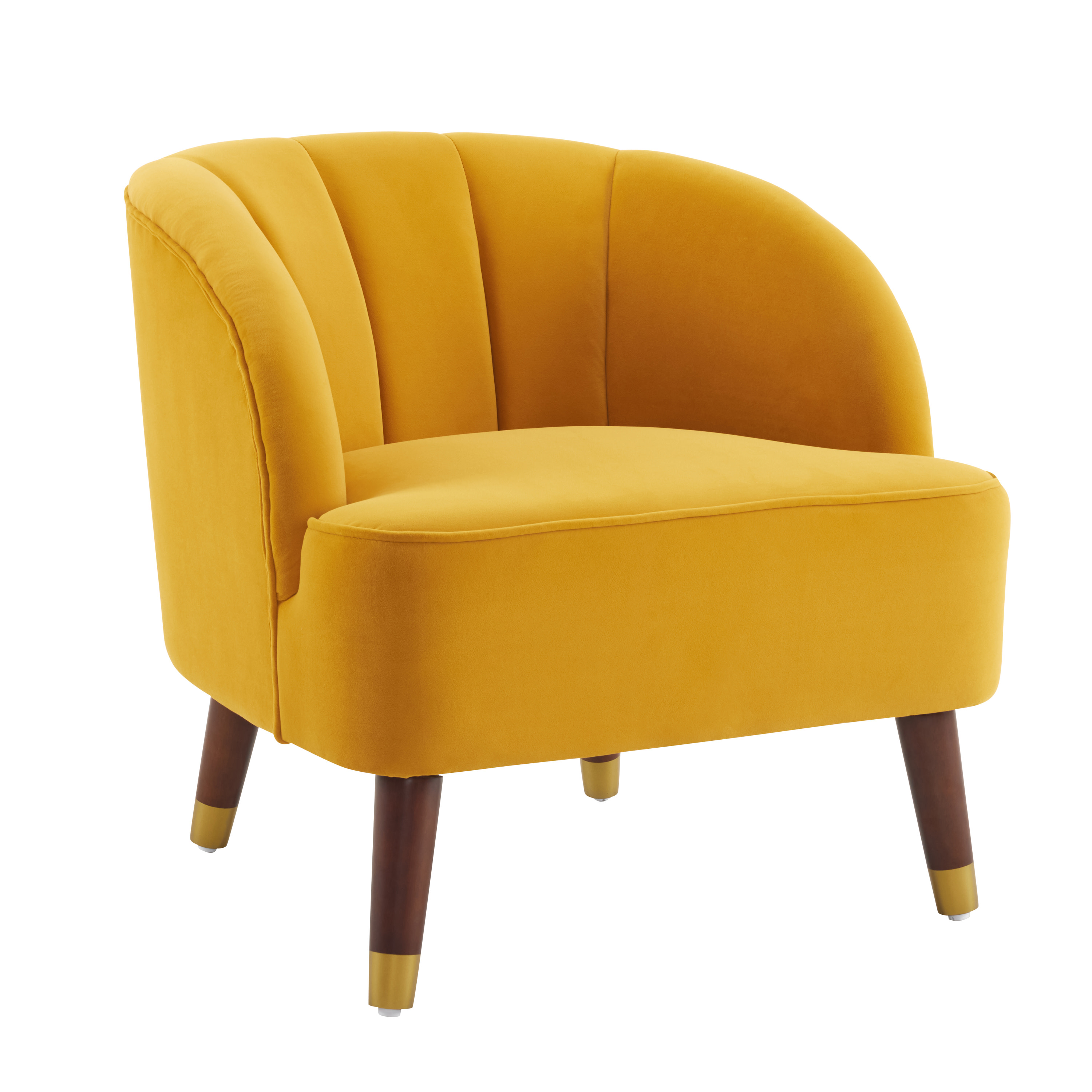 GDF Studio Velvet Orange Modern Barrel Club Chair