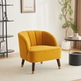 thumbnail image 1 of GDF Studio Velvet Orange Modern Barrel Club Chair, 1 of 6