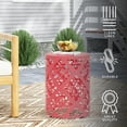 thumbnail image 1 of GDF Studio Verdugo Outdoor Metal Side Table, Dark Coral, 1 of 7