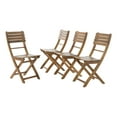 thumbnail image 1 of GDF Studio Vicaro Outdoor Natural Finish Acacia Wood Foldable Dining Chairs, Set of 4, 1 of 9