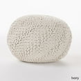 thumbnail image 1 of GDF Studio Vidar Outdoor Handcrafted Modern Fabric Weave Pouf, Ivory, 1 of 9