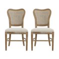 thumbnail image 1 of GDF Studio Vintage-Inspired Dining Chair with Cane Backrest, Upholstered Seat, and Durable Rubberwood Frame, Set of 2, 1 of 8