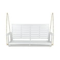 thumbnail image 1 of GDF Studio Viola Outdoor Acacia Wood Porch Swing, White, 1 of 10