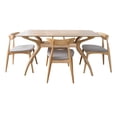 thumbnail image 1 of GDF Studio Wales Mid Century Modern Fabric Upholstered 5 Piece Dining Set, Beige and Oak, 1 of 13
