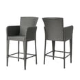 thumbnail image 1 of GDF Studio Welmas Outdoor Wicker 28 Inch Barstool, Set of 2, Gray, 1 of 4