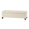 thumbnail image 1 of GDF Studio Wendover Contemporary Fabric Tufted Storage Ottoman Bench, Dark Beige Linen and Dark Brown, 1 of 10
