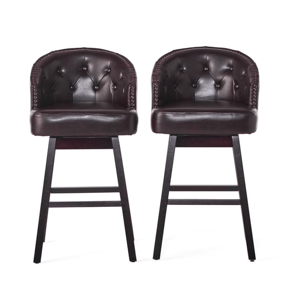 GDF Studio Westman Bar Stool with Swivel, Brown, Set of 2