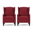 thumbnail image 1 of GDF Studio Weyland Contemporary Fabric Pushback Recliner, Set of 2, Deep Red and Dark Brown, 1 of 13