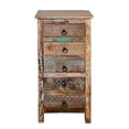 thumbnail image 1 of GDF Studio Willards Boho Handmade Wood 5 Drawer Chest, Multicolored and Natural, 1 of 9