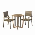 thumbnail image 1 of GDF Studio Wisner Outdoor Acacia Wood 3 Piece Bistro Set, Gray, 1 of 9
