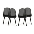 thumbnail image 1 of GDF Studio Yazmeen Outdoor Modern Resin Dining Chair , Set of 4, Black, 1 of 8
