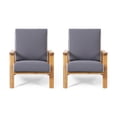 thumbnail image 1 of GDF Studio Youssef Outdoor Acacia Wood Club Chairs with Cushions, Set of 2, Teak and Dark Gray, 1 of 9